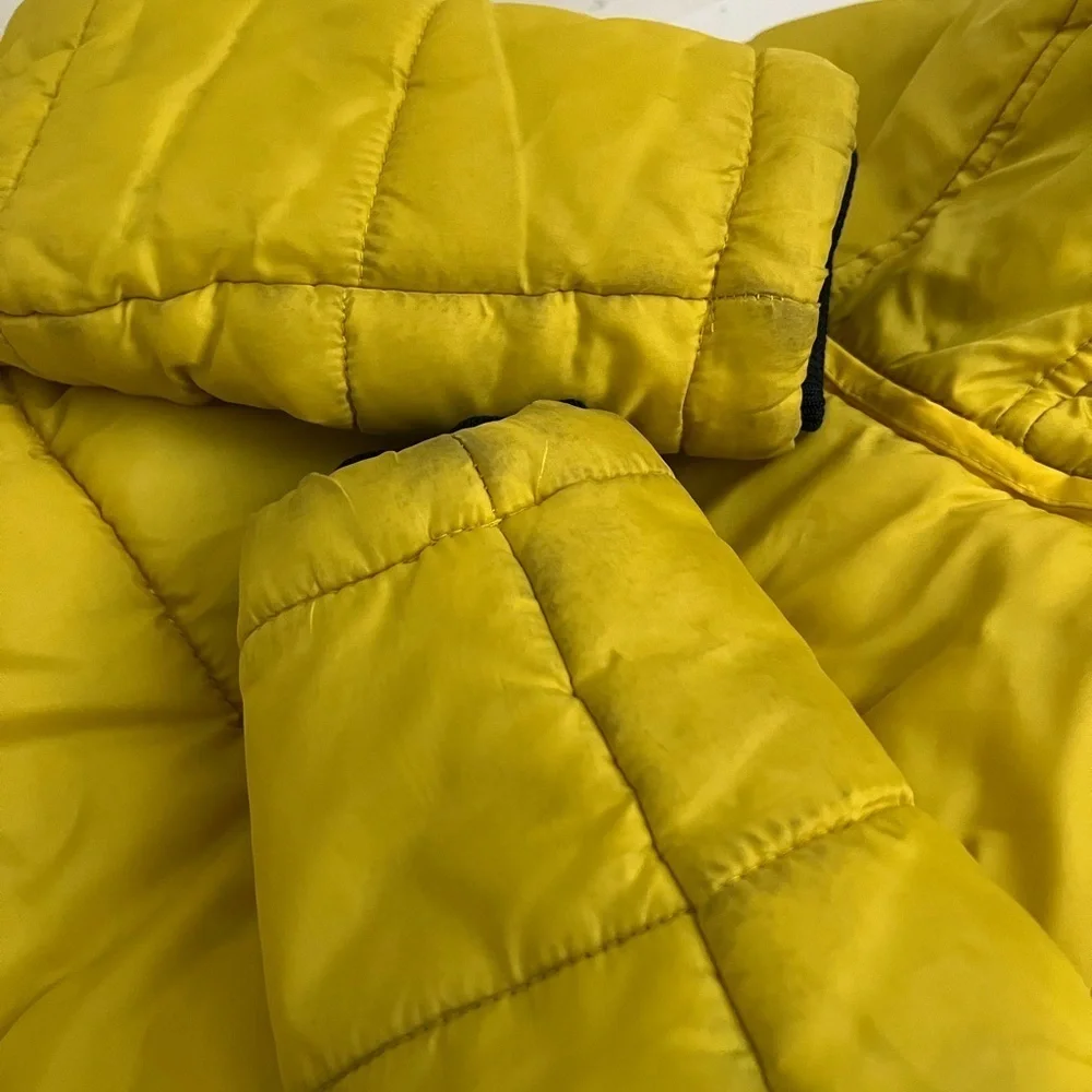 Tommy Hilfiger Kids Yellow Puffer Jacket with Navy blue  and White Panels